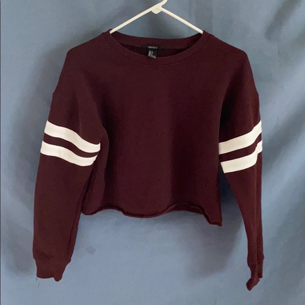 Maroon cropped hoodie from forever21
